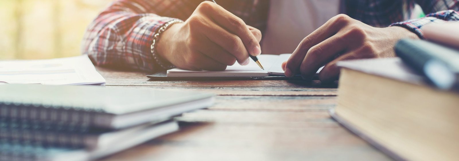 Hipster Businessman Working writing Determine Workspace Lifestyle Concept.